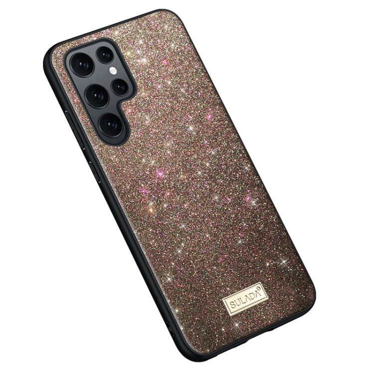 SULADA Glittery TPU Hybrid Handmade Leather Phone Case