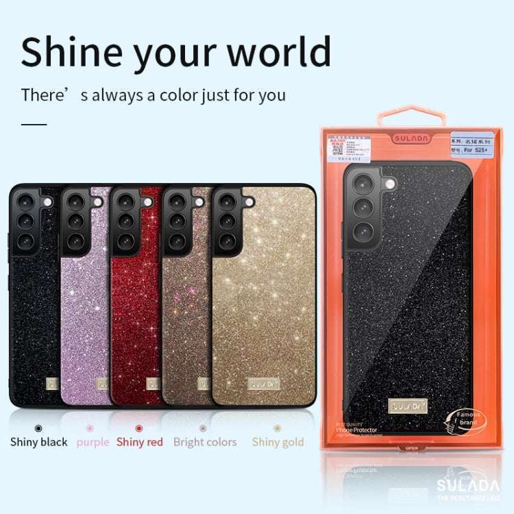 SULADA Glittery TPU Hybrid Handmade Leather Phone Case