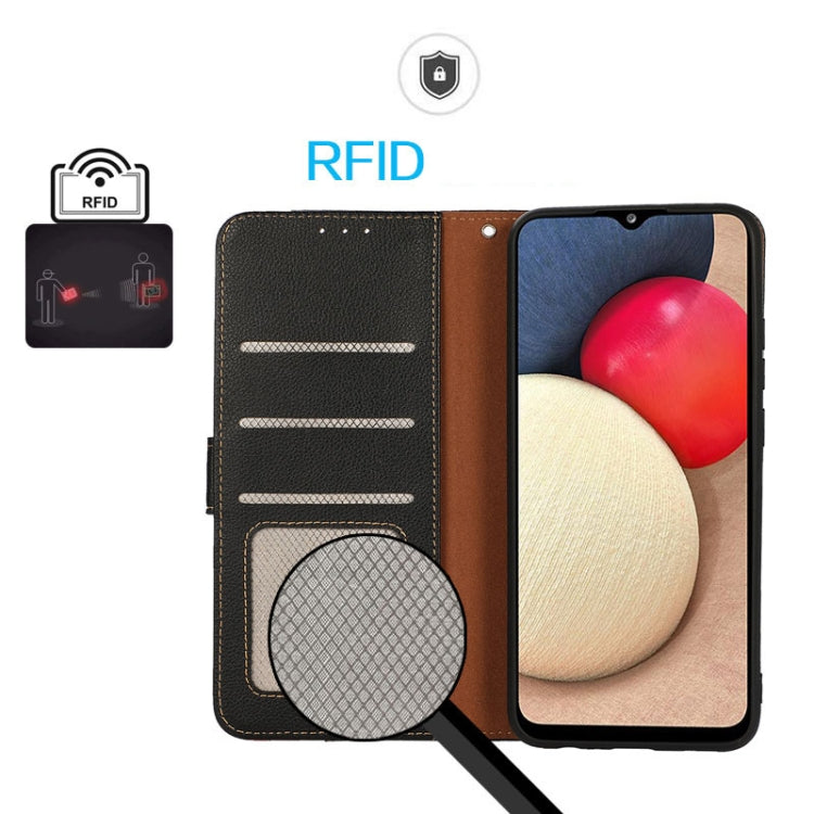 KHAZNEH Litchi Texture Leather RFID Phone Case, For iPhone 16e / 17e, For iPhone 17 Pro Max, For iPhone 17 Pro, For iPhone 17, For iPhone Air, For iPhone 16 Pro Max