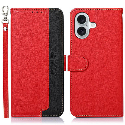 KHAZNEH Litchi Texture Leather RFID Phone Case, For iPhone 16e / 17e, For iPhone 17 Pro Max, For iPhone 17 Pro, For iPhone 17, For iPhone Air, For iPhone 16 Pro Max