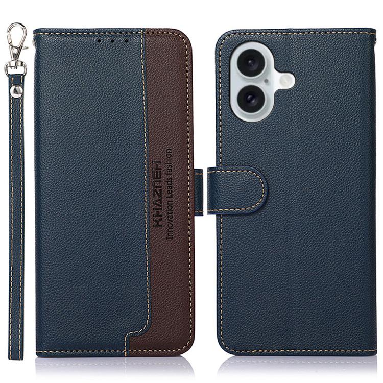 KHAZNEH Litchi Texture Leather RFID Phone Case, For iPhone 16e / 17e, For iPhone 17 Pro Max, For iPhone 17 Pro, For iPhone 17, For iPhone Air, For iPhone 16 Pro Max