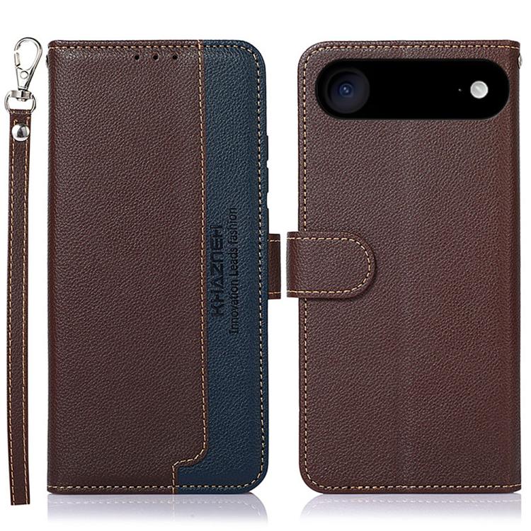 KHAZNEH Litchi Texture Leather RFID Phone Case, For iPhone 16e / 17e, For iPhone 17 Pro Max, For iPhone 17 Pro, For iPhone 17, For iPhone Air, For iPhone 16 Pro Max