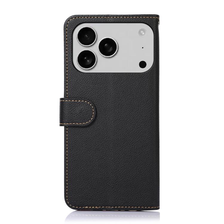 KHAZNEH Litchi Texture Leather RFID Phone Case, For iPhone 18 Pro / 17 Pro, For iPhone 18 Pro Max / 17 Pro Max, For iPhone 16e / 17e, For iPhone 17, For iPhone Air, For iPhone 16 Pro Max