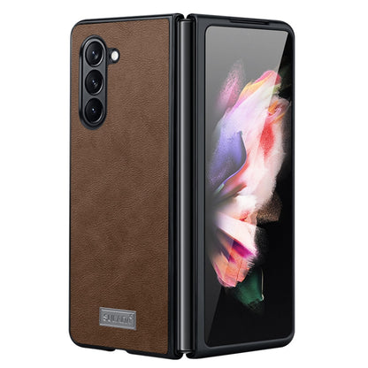 SULADA Shockproof TPU + Handmade Leather Phone Case, For Samsung Galaxy Z Fold6, For Samsung Galaxy Z Fold5, For Samsung Galaxy Z Fold4