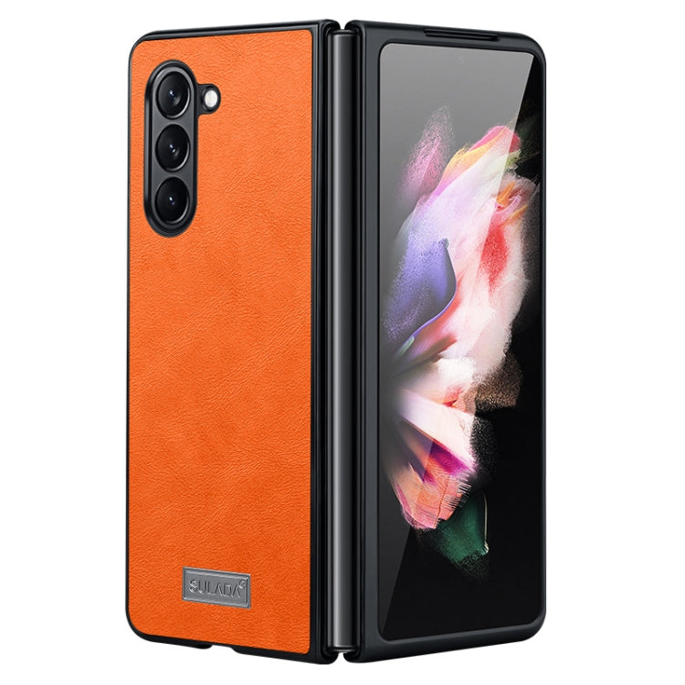 SULADA Shockproof TPU + Handmade Leather Phone Case, For Samsung Galaxy Z Fold6, For Samsung Galaxy Z Fold5, For Samsung Galaxy Z Fold4