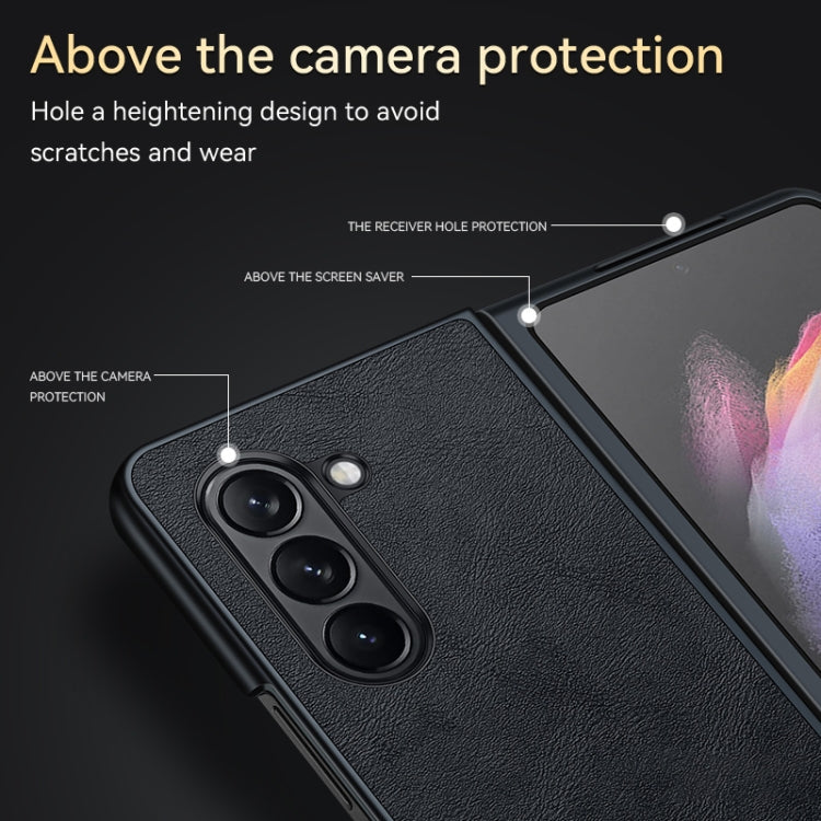 SULADA Shockproof TPU + Handmade Leather Phone Case, For Samsung Galaxy Z Fold6, For Samsung Galaxy Z Fold5, For Samsung Galaxy Z Fold4