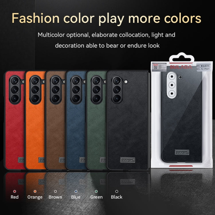 SULADA Shockproof TPU + Handmade Leather Phone Case, For Samsung Galaxy Z Fold6, For Samsung Galaxy Z Fold5, For Samsung Galaxy Z Fold4