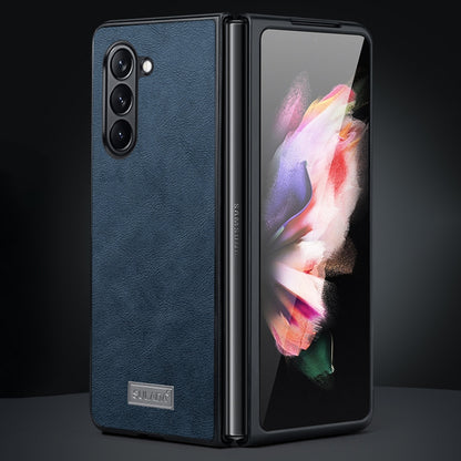 SULADA Shockproof TPU + Handmade Leather Phone Case, For Samsung Galaxy Z Fold6, For Samsung Galaxy Z Fold5, For Samsung Galaxy Z Fold4