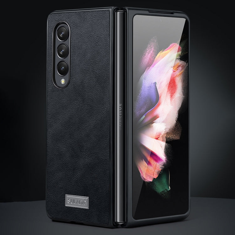 SULADA Shockproof TPU + Handmade Leather Phone Case, For Samsung Galaxy Z Fold6, For Samsung Galaxy Z Fold5, For Samsung Galaxy Z Fold4