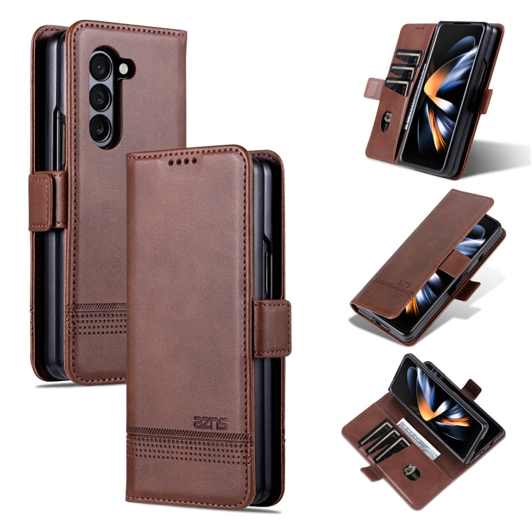 AZNS Magnetic Calf Texture Flip Leather Phone Case, For Samsung Galaxy Z Fold7 5G, For Samsung Galaxy Z Flip7 5G, For Samsung Galaxy Z Fold6 5G, For Samsung Galaxy Z Fold5 5G