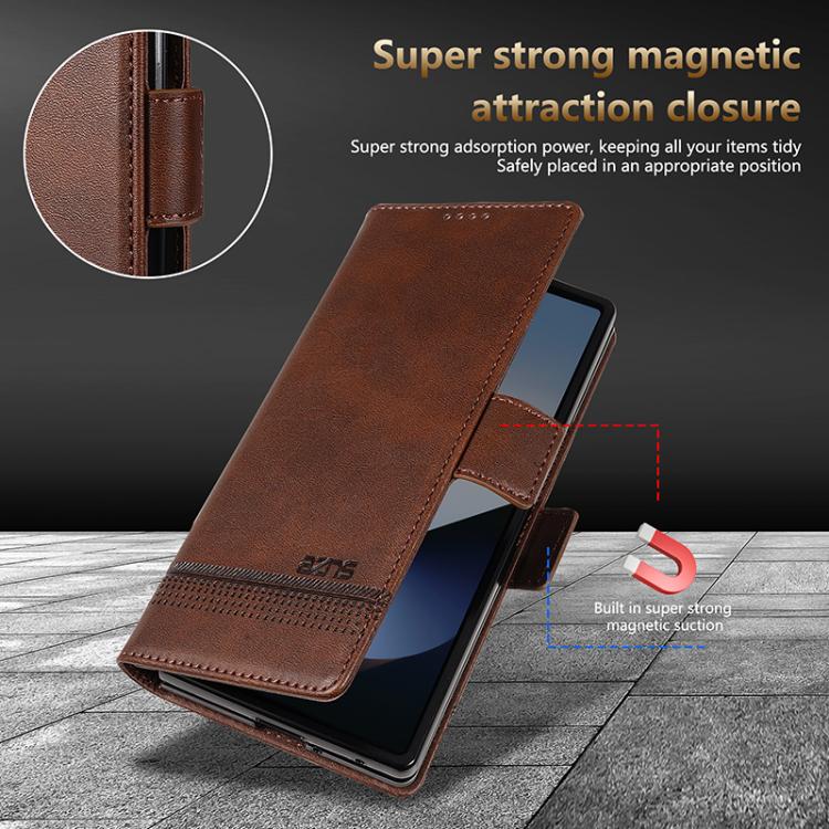 AZNS Magnetic Calf Texture Flip Leather Phone Case, For Samsung Galaxy Z Fold7 5G, For Samsung Galaxy Z Flip7 5G, For Samsung Galaxy Z Fold6 5G, For Samsung Galaxy Z Fold5 5G