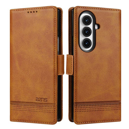 AZNS Magnetic Calf Texture Flip Leather Phone Case, For Samsung Galaxy Z Fold7 5G, For Samsung Galaxy Z Flip7 5G, For Samsung Galaxy Z Fold6 5G, For Samsung Galaxy Z Fold5 5G