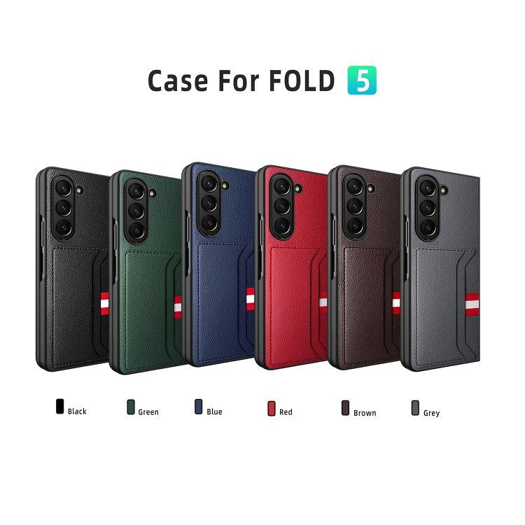 Litchi Texture Card Slot Phone Case, For Samsung Galaxy Z Fold5 5G, For Samsung Galaxy Z Flip5 5G