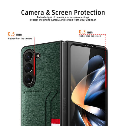 Litchi Texture Card Slot Phone Case, For Samsung Galaxy Z Fold5 5G, For Samsung Galaxy Z Flip5 5G