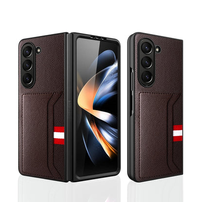 Litchi Texture Card Slot Phone Case, For Samsung Galaxy Z Fold5 5G, For Samsung Galaxy Z Flip5 5G