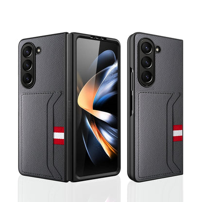 Litchi Texture Card Slot Phone Case, For Samsung Galaxy Z Fold5 5G, For Samsung Galaxy Z Flip5 5G