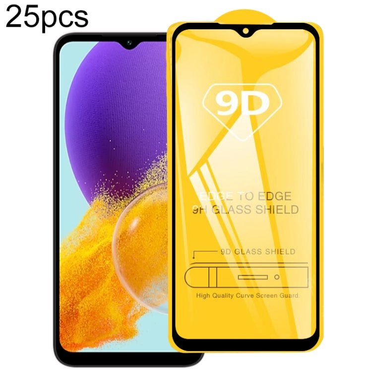 25pcs 9D Full Glue Screen Tempered Glass Film, For Samsung Galaxy M44, For Samsung Galaxy Jump 3, For Samsung Galaxy A15 5G, For Samsung Galaxy A55, For Samsung Galaxy M34 5G / F34 / A15, For Samsung Galaxy S23 FE 5G