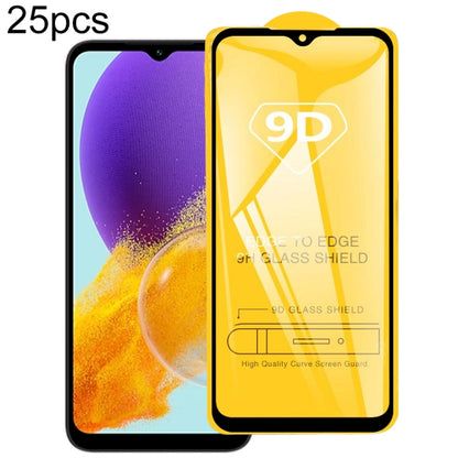 25pcs 9D Full Glue Screen Tempered Glass Film, For Samsung Galaxy M44, For Samsung Galaxy Jump 3, For Samsung Galaxy A15 5G, For Samsung Galaxy A55, For Samsung Galaxy M34 5G / F34 / A15, For Samsung Galaxy S23 FE 5G