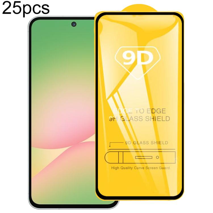25pcs 9D Full Glue Screen Tempered Glass Film, For Galaxy F07e 4G, For Samsung Galaxy M17e 5G, For Samsung Galaxy M17 5G, For Samsung Galaxy F17 5G, For Samsung Galaxy A57, For Samsung Galaxy A37, For Samsung Galaxy A27, For Samsung Galaxy F36 5G      ...