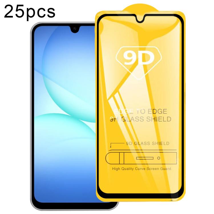 25pcs 9D Full Glue Screen Tempered Glass Film, For Galaxy F07e 4G, For Samsung Galaxy M17e 5G, For Samsung Galaxy M17 5G, For Samsung Galaxy F17 5G, For Samsung Galaxy A57, For Samsung Galaxy A37, For Samsung Galaxy A27, For Samsung Galaxy F36 5G      ...