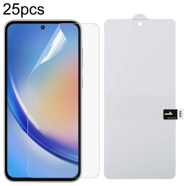 25pcs Full Screen Protector Explosion-proof Hydrogel Film, For Galaxy Buddy5 5G, For Galaxy S26 FE 5G, For Galaxy F07e 4G, For Samsung Galaxy M17e 5G, For Samsung Galaxy M07 4G, For Samsung Galaxy F17 5G, For Samsung Galaxy A57, For Samsung Galaxy A37 ...