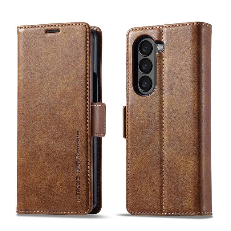 LC.IMEEKE RFID Anti-theft Leather Phone Case, For Samsung Galaxy Z Flip6 / Flip7 FE, For Samsung Galaxy Z Fold7 5G, For Samsung Galaxy Z Flip7 5G, For Samsung Galaxy Z Fold6 5G, For Samsung Galaxy Z Fold5, For Samsung Galaxy Z Flip5