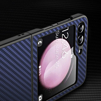 Carbon Fiber Texture Glass Panel Phone Case with Holder