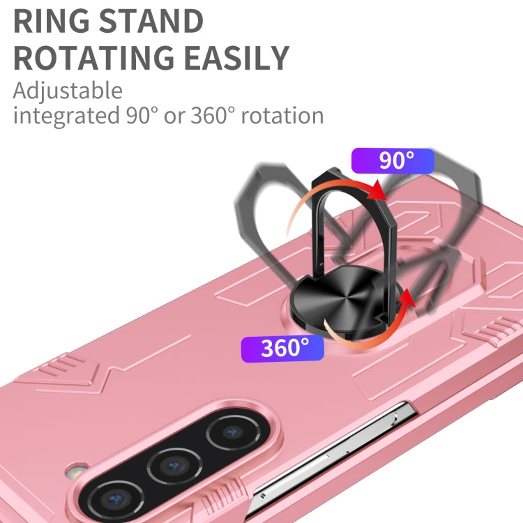 Matte UV Armor Ring Shockproof Phone Case, For Samsung Galaxy Z Fold5 5G, For Samsung Galaxy Z Flip5 5G