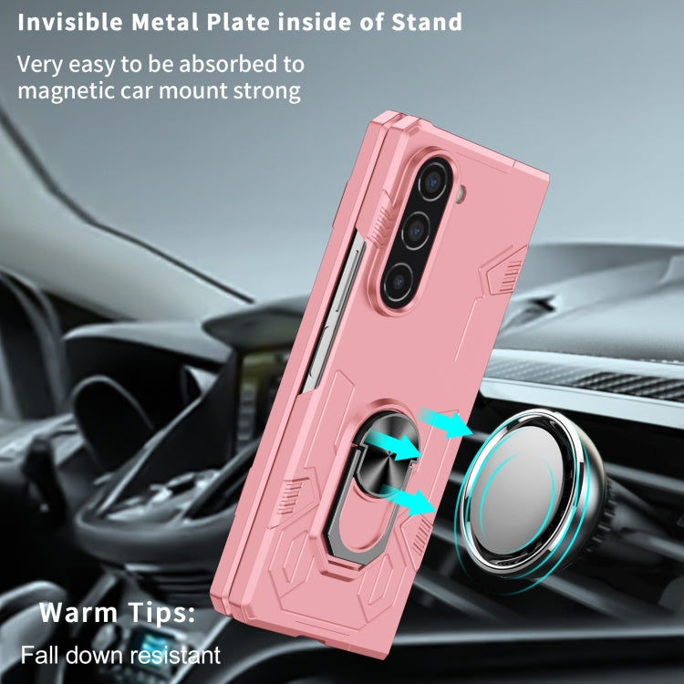 Matte UV Armor Ring Shockproof Phone Case, For Samsung Galaxy Z Fold5 5G, For Samsung Galaxy Z Flip5 5G