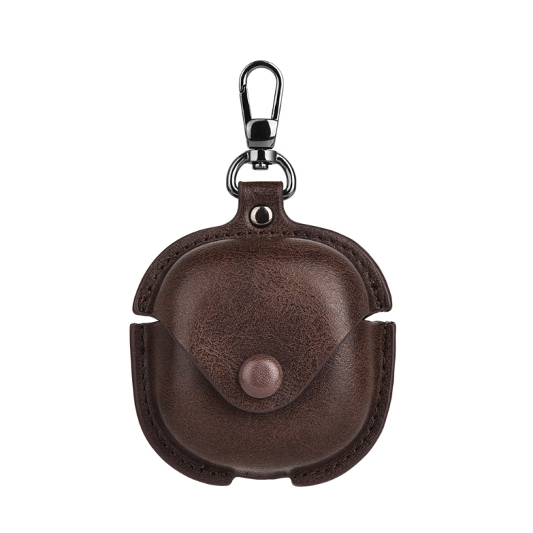 Leather TWS Earphone Protective Case with Hook, For Samsung Galaxy Buds Live / Pro
