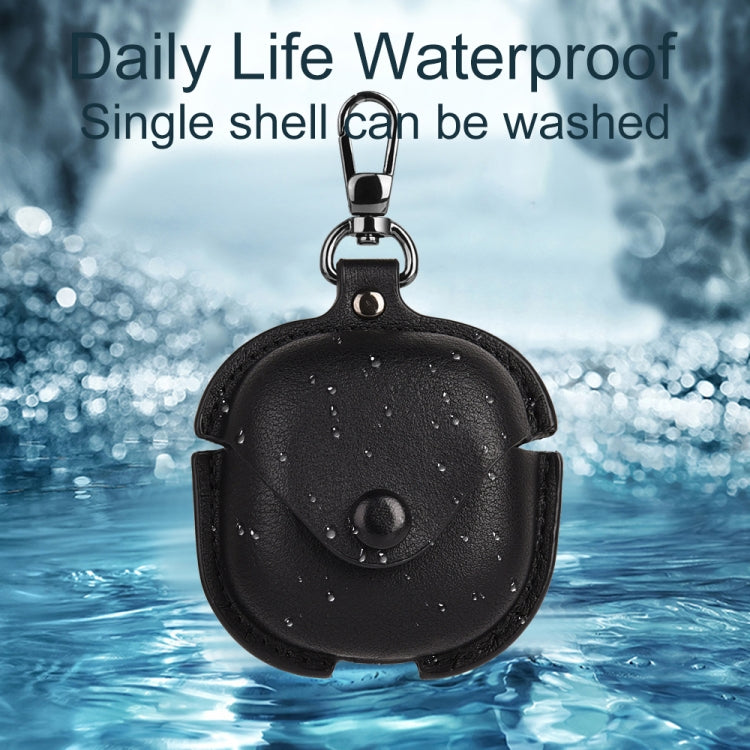 Leather TWS Earphone Protective Case with Hook, For Samsung Galaxy Buds Live / Pro