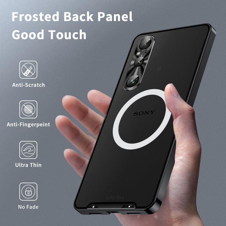 Frosted Metal MagSafe Magnetic Phone Case, For Sony Xperia 1 VI, For Sony Xperia 1 V, For Sony Xperia 10 V, For Sony Xperia 10 IV