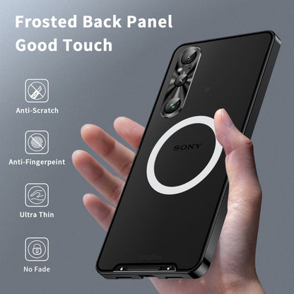 Frosted Metal MagSafe Magnetic Phone Case, For Sony Xperia 1 VI, For Sony Xperia 1 V, For Sony Xperia 10 V, For Sony Xperia 10 IV