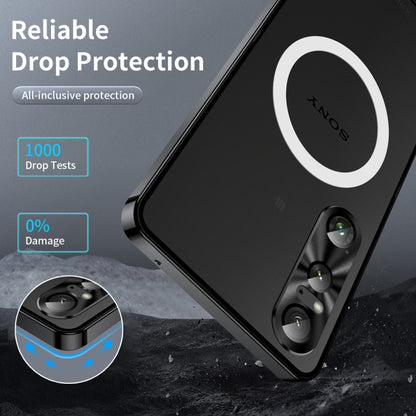 Frosted Metal MagSafe Magnetic Phone Case, For Sony Xperia 1 VI, For Sony Xperia 1 V, For Sony Xperia 10 V, For Sony Xperia 10 IV