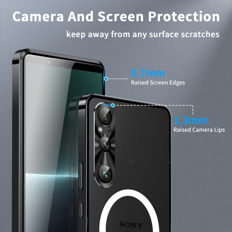 Frosted Metal MagSafe Magnetic Phone Case, For Sony Xperia 1 VI, For Sony Xperia 1 V, For Sony Xperia 10 V, For Sony Xperia 10 IV