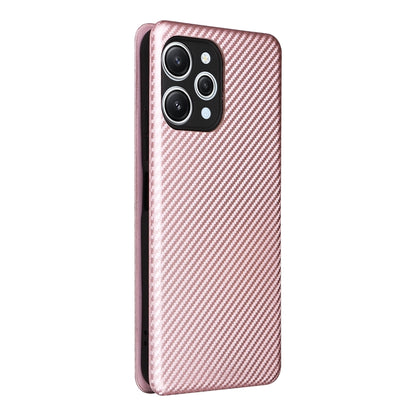 Carbon Fiber Texture Flip Leather Phone Case, For Xiaomi Redmi 12 4G