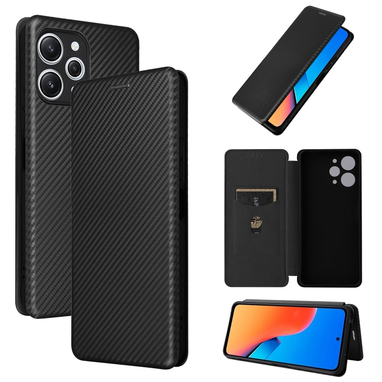 Carbon Fiber Texture Flip Leather Phone Case, For Xiaomi Redmi 12 4G