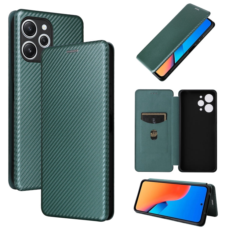 Carbon Fiber Texture Flip Leather Phone Case, For Xiaomi Redmi 12 4G