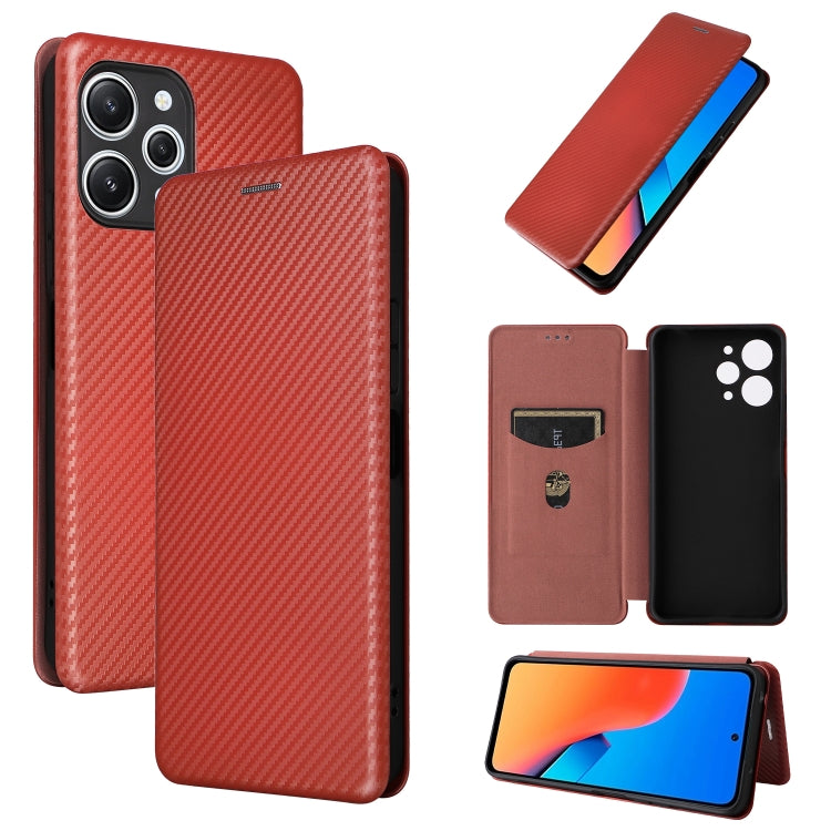 Carbon Fiber Texture Flip Leather Phone Case, For Xiaomi Redmi 12 4G