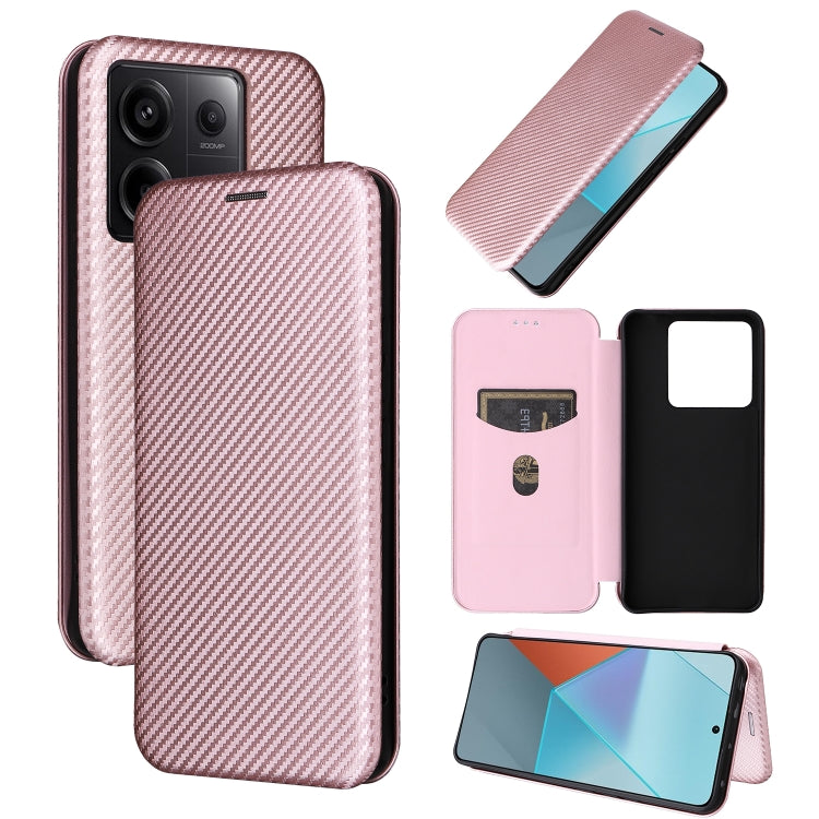 Carbon Fiber Texture Flip Leather Phone Case, For Xiaomi Redmi Note 13 Pro+ 5G, For Xiaomi Redmi Note 13 Pro, For Xiaomi Redmi K60 Ultra, For Xiaomi Redmi 12R / Poco M6 Pro