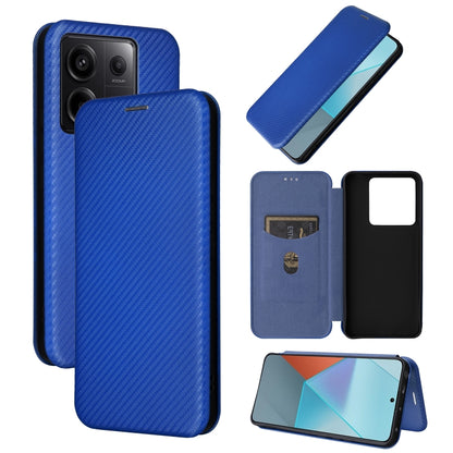 Carbon Fiber Texture Flip Leather Phone Case, For Xiaomi Redmi Note 13 Pro+ 5G, For Xiaomi Redmi Note 13 Pro, For Xiaomi Redmi K60 Ultra, For Xiaomi Redmi 12R / Poco M6 Pro