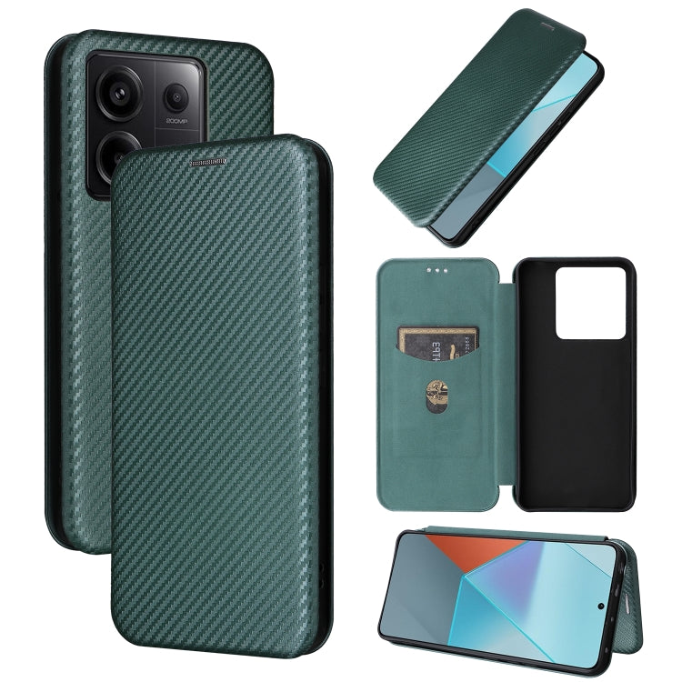 Carbon Fiber Texture Flip Leather Phone Case, For Xiaomi Redmi Note 13 Pro+ 5G, For Xiaomi Redmi Note 13 Pro, For Xiaomi Redmi K60 Ultra, For Xiaomi Redmi 12R / Poco M6 Pro