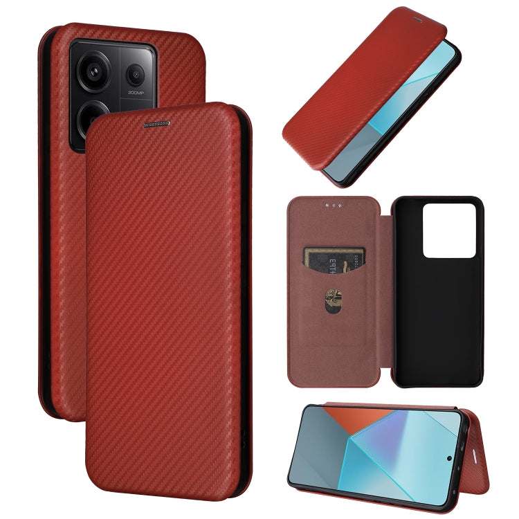 Carbon Fiber Texture Flip Leather Phone Case, For Xiaomi Redmi Note 13 Pro+ 5G, For Xiaomi Redmi Note 13 Pro, For Xiaomi Redmi K60 Ultra, For Xiaomi Redmi 12R / Poco M6 Pro