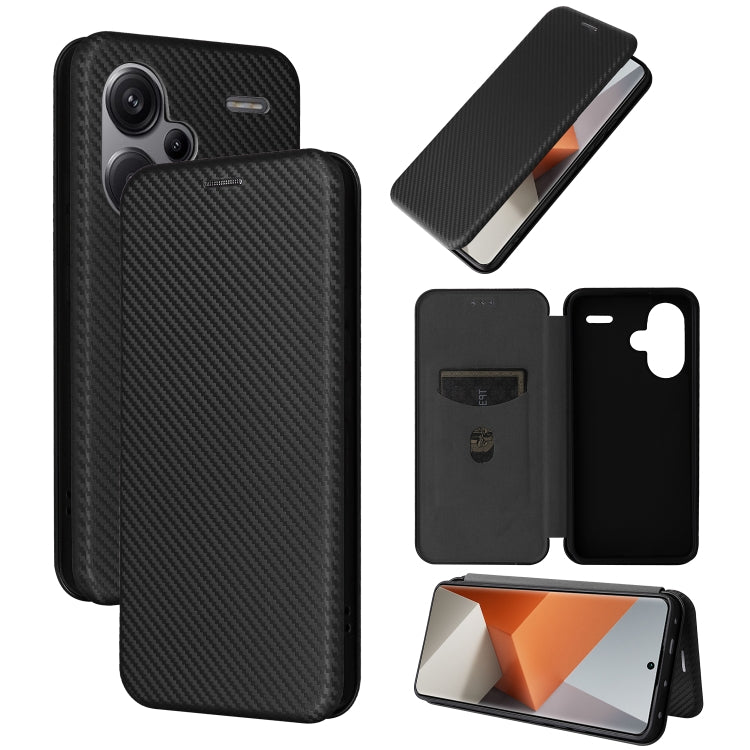 Carbon Fiber Texture Flip Leather Phone Case, For Xiaomi Redmi Note 13 Pro+ 5G, For Xiaomi Redmi Note 13 Pro, For Xiaomi Redmi K60 Ultra, For Xiaomi Redmi 12R / Poco M6 Pro