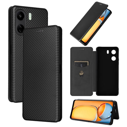 Carbon Fiber Texture Flip Leather Phone Case, For Xiaomi Redmi K70E 5G, For Xiaomi 14 Pro, For Xiaomi 14, For Xiaomi Redmi 13C