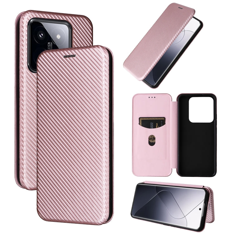 Carbon Fiber Texture Flip Leather Phone Case, For Xiaomi Redmi K70E 5G, For Xiaomi 14 Pro, For Xiaomi 14, For Xiaomi Redmi 13C