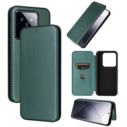 Carbon Fiber Texture Flip Leather Phone Case, For Xiaomi Redmi K70E 5G, For Xiaomi 14 Pro, For Xiaomi 14, For Xiaomi Redmi 13C