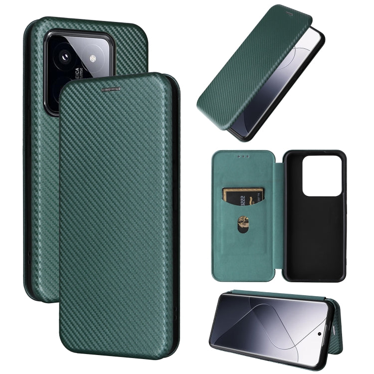 Carbon Fiber Texture Flip Leather Phone Case, For Xiaomi Redmi K70E 5G, For Xiaomi 14 Pro, For Xiaomi 14, For Xiaomi Redmi 13C