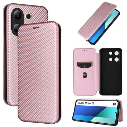 Carbon Fiber Texture Flip Leather Phone Case, For Xiaomi Redmi Note 13 Pro / M6 Pro 4G, For Xiaomi Redmi A3 4G, For Xiaomi Redmi Note 13 4G, For Xiaomi Redmi 13C 5G / 4G