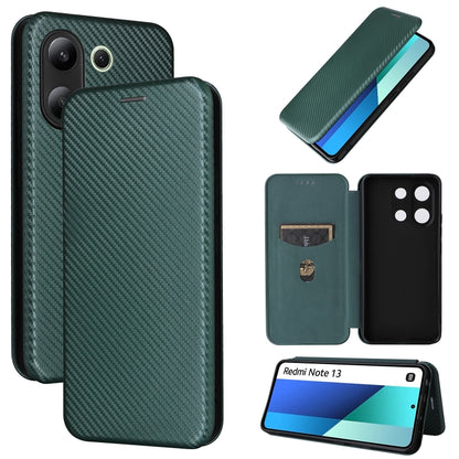 Carbon Fiber Texture Flip Leather Phone Case, For Xiaomi Redmi Note 13 Pro / M6 Pro 4G, For Xiaomi Redmi A3 4G, For Xiaomi Redmi Note 13 4G, For Xiaomi Redmi 13C 5G / 4G